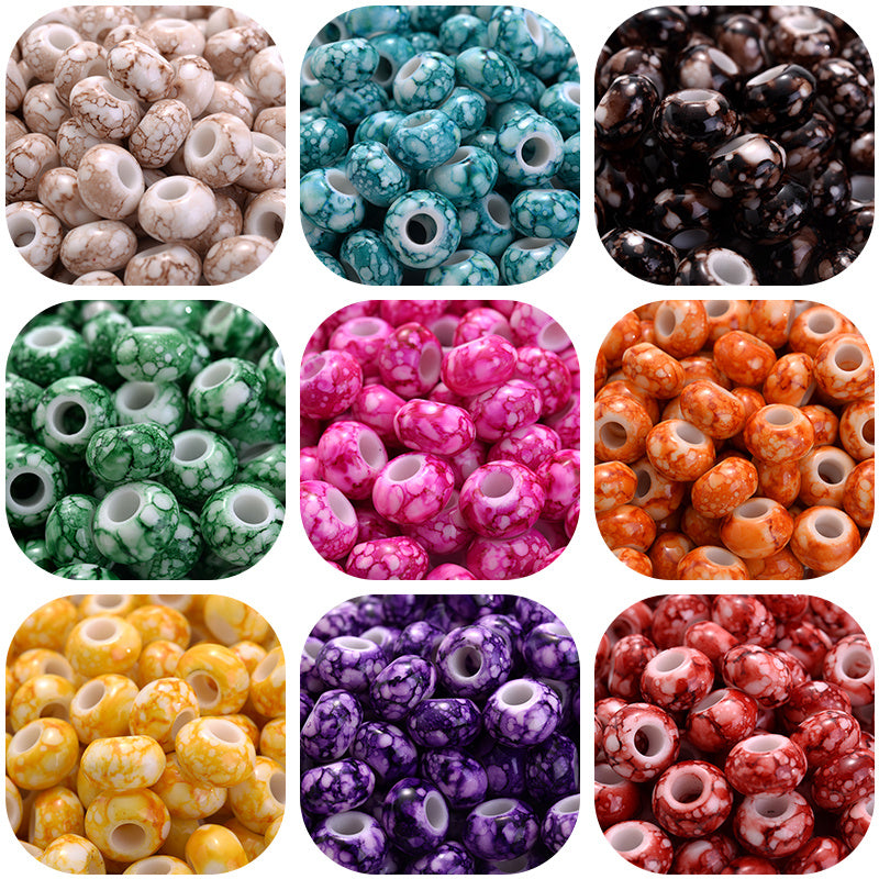 50pcs 15x9mm Acrylic Big Hole Beads