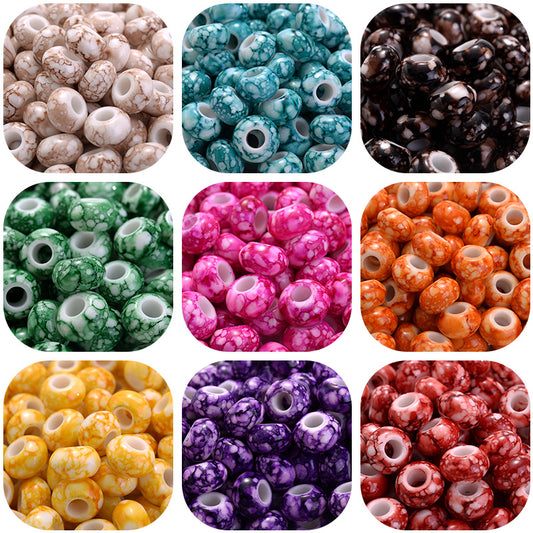 50pcs 15x9mm Acrylic Big Hole Beads