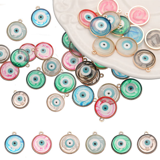 5pcs 16/18mm Evil Eye Enamel Charm Beads