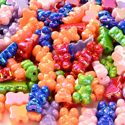 30pcs 11x18mm AB Candy Color Acrylic Bear Beads