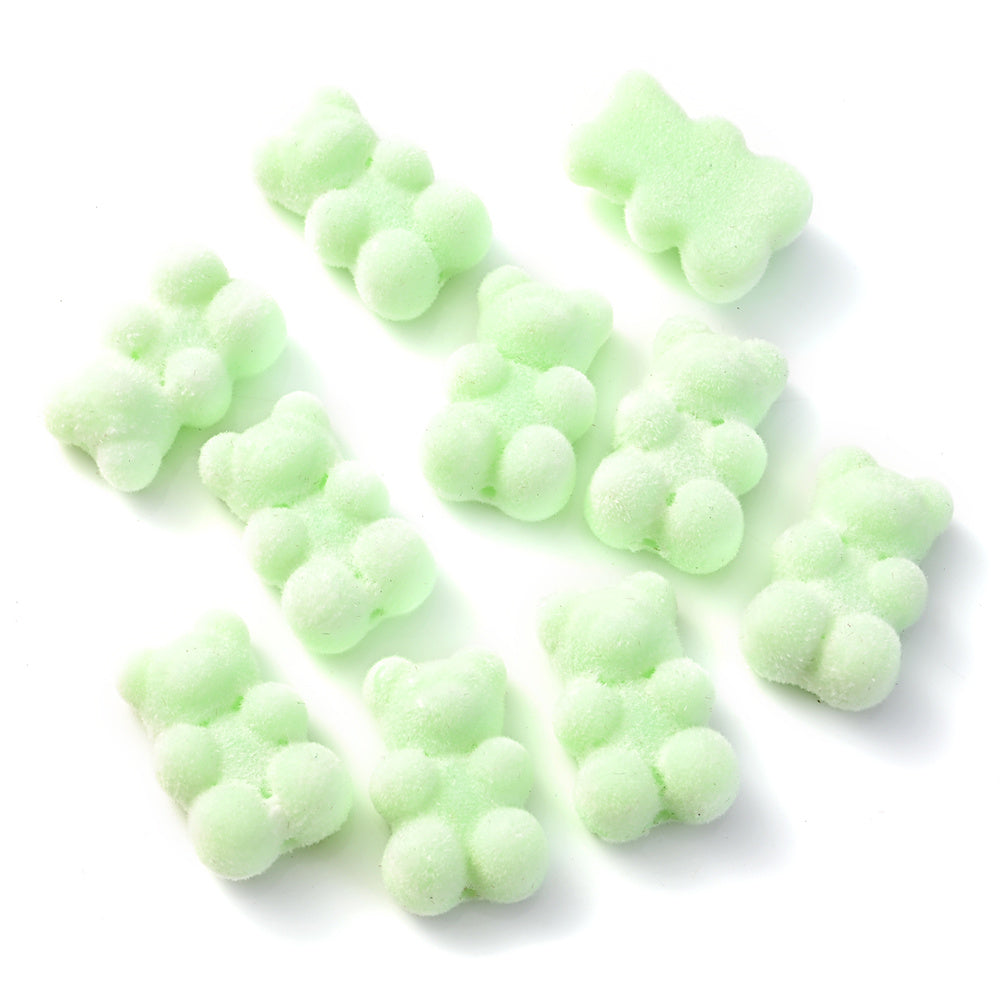 10pcs 12x18mm Flocking Bear Acrylic Beads