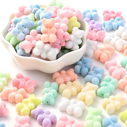 10pcs 12x18mm Flocking Bear Acrylic Beads