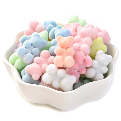 10pcs 12x18mm Flocking Bear Acrylic Beads