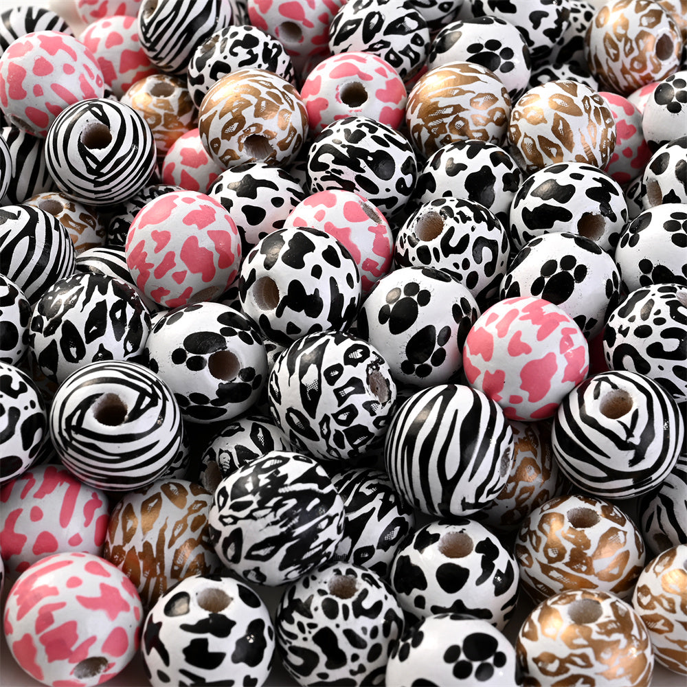 8mm Multicolor Crackle Glass Beads