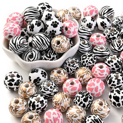 8mm Multicolor Crackle Glass Beads