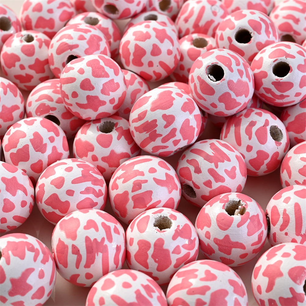 8mm Multicolor Crackle Glass Beads