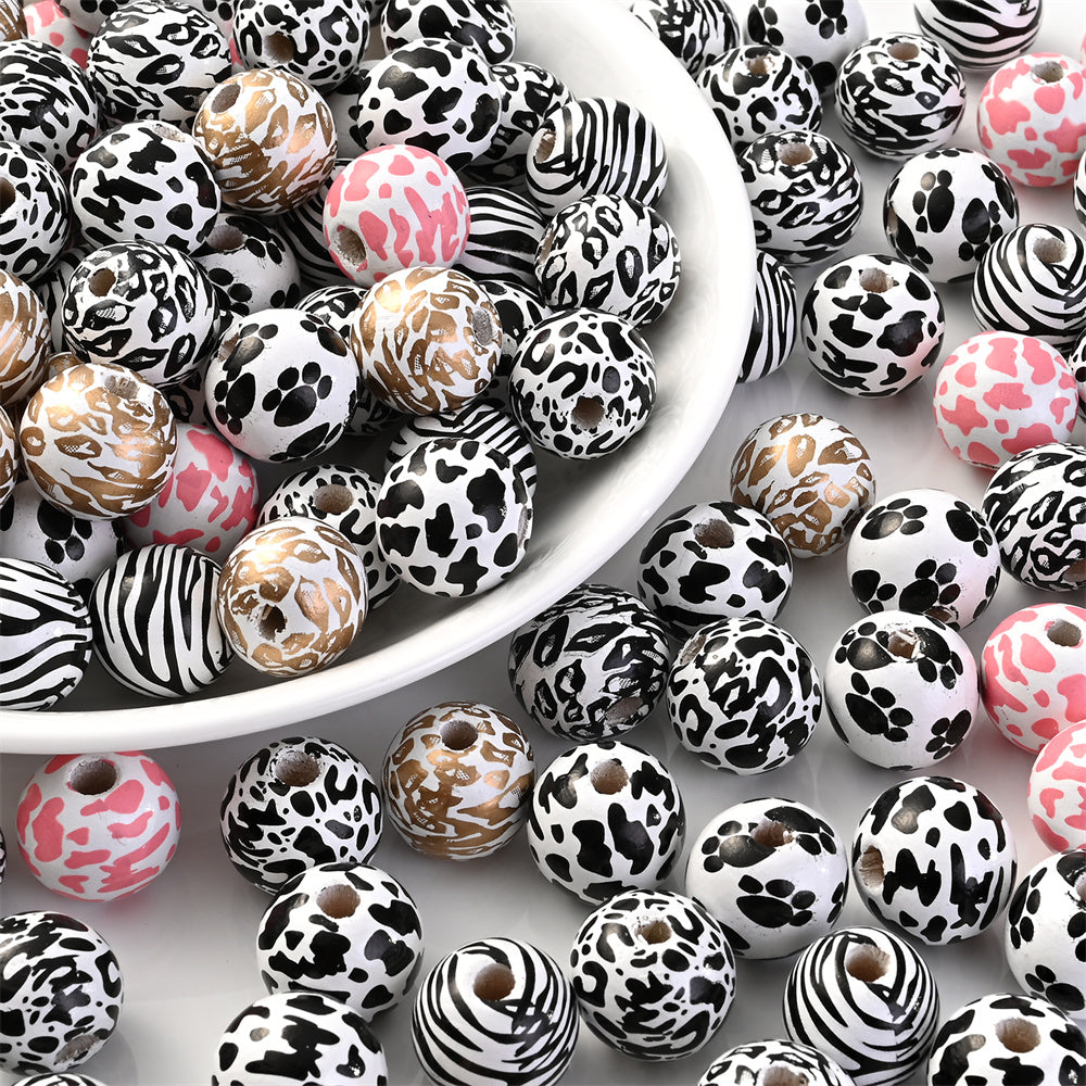 8mm Multicolor Crackle Glass Beads