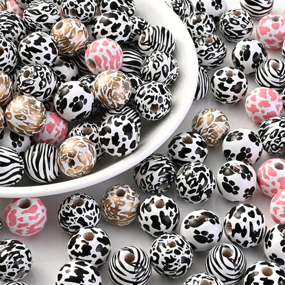 8mm Multicolor Crackle Glass Beads
