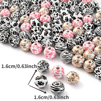 8mm Multicolor Crackle Glass Beads