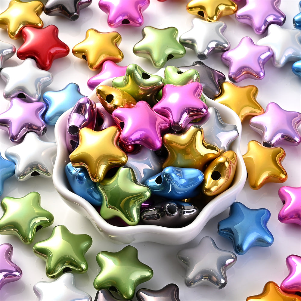 10pcs 20x21mm Acrylic Star Beads