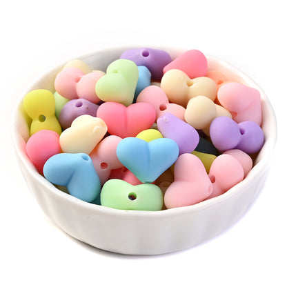 Cute Heart Acrylic Matte Spacer Beads
