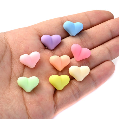 Cute Heart Acrylic Matte Spacer Beads