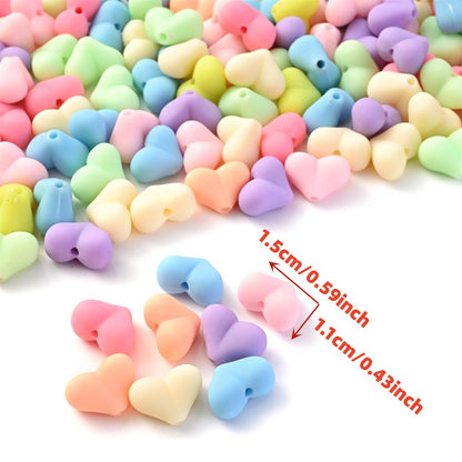Cute Heart Acrylic Matte Spacer Beads
