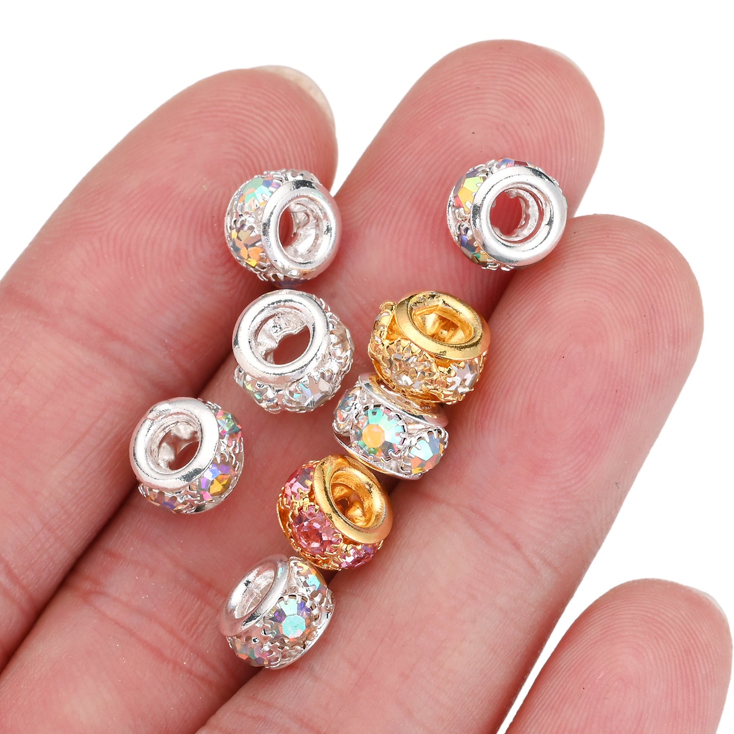 8/10mm Colorful Shiny Crystal Tube Beads