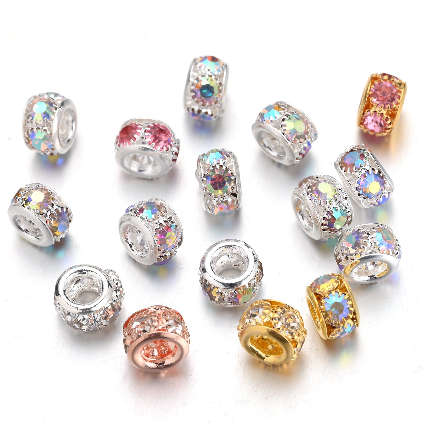 8/10mm Colorful Shiny Crystal Tube Beads