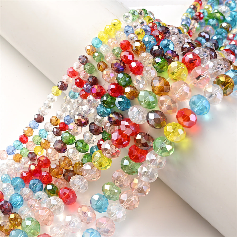 50-Piece Golden Lines Double Color Gradient Round Acrylic Beads Assortment
