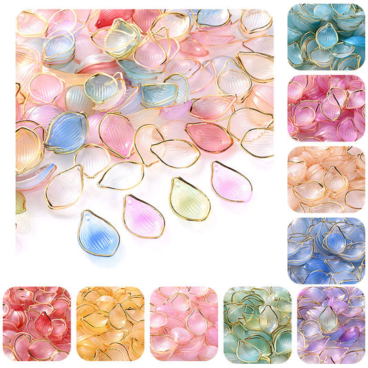 50pcs 15x22mm Acrylic Petal Flower Beads