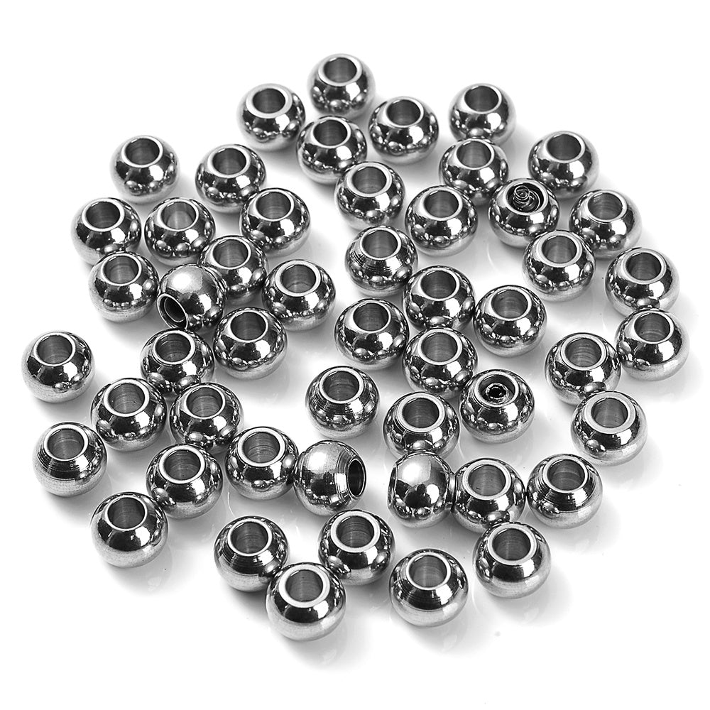 300pcs 4/6mm Stainless Steel Spacer Beads
