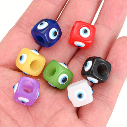 20pcs 12x14mm Mix Square Evil Eye Resin Beads