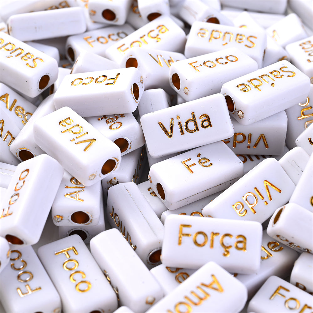 8×15mm Acrylic Word Beads