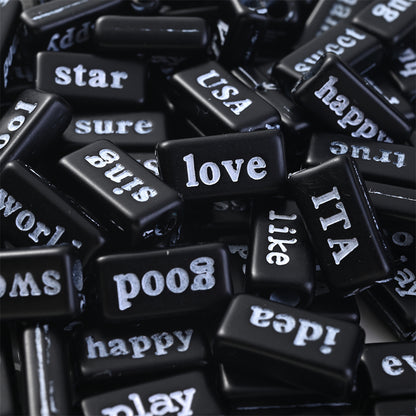 8×15mm Acrylic Word Beads