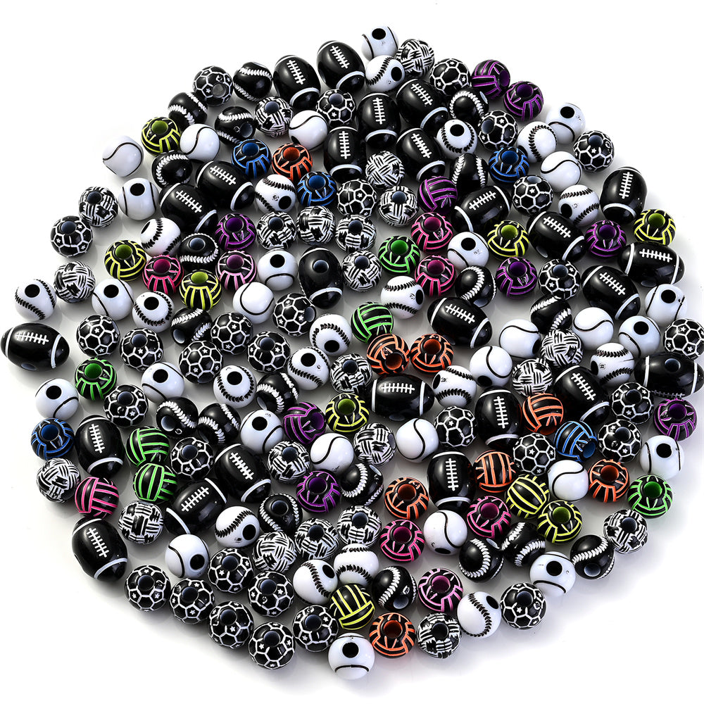 5x10mm Acrylic Big Hole Round Pony Beads