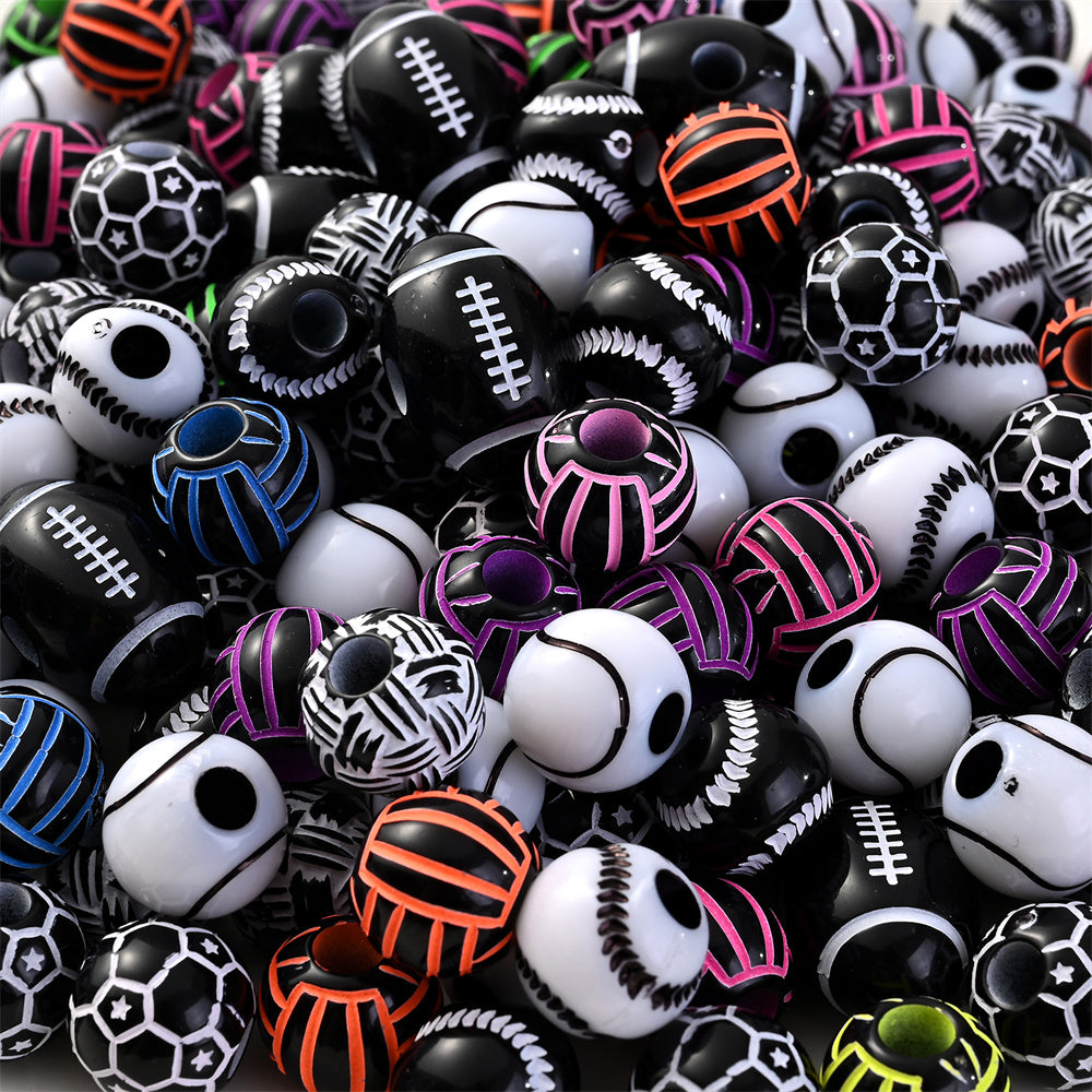 5x10mm Acrylic Big Hole Round Pony Beads