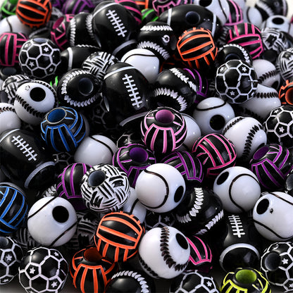 5x10mm Acrylic Big Hole Round Pony Beads