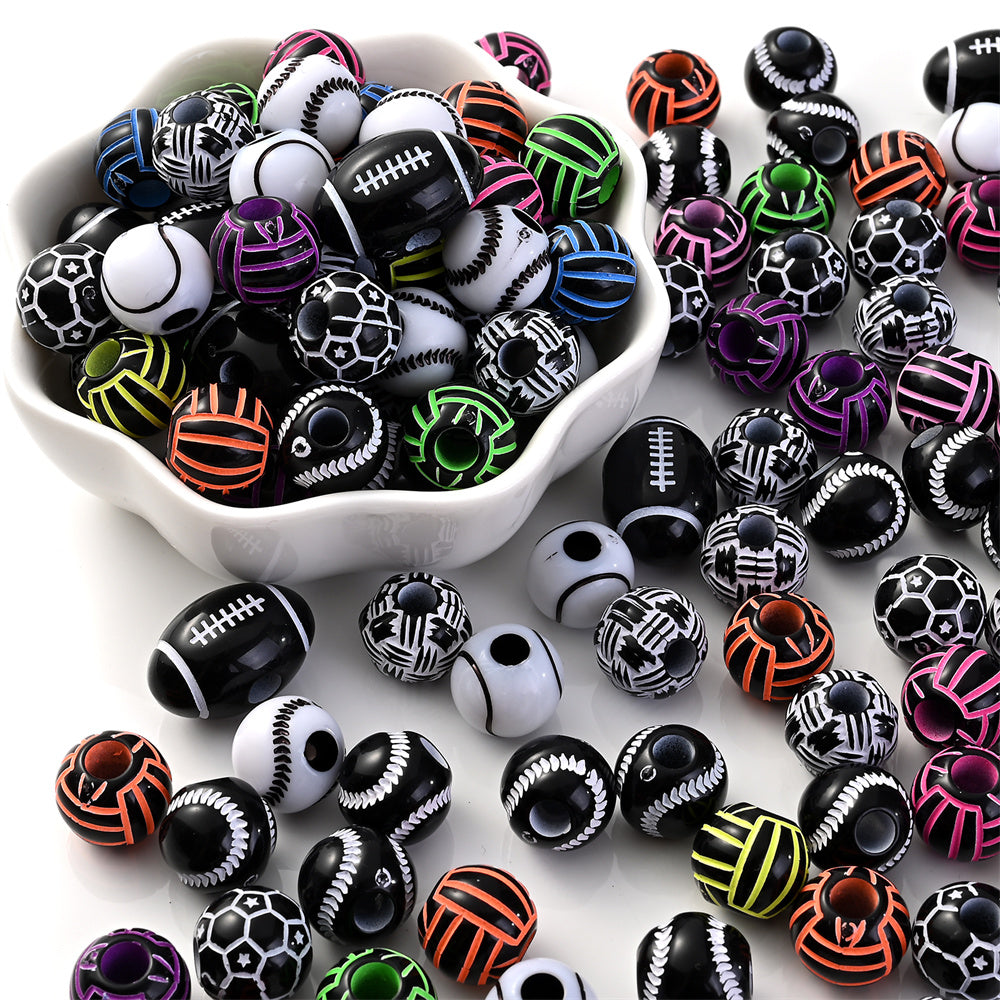 5x10mm Acrylic Big Hole Round Pony Beads