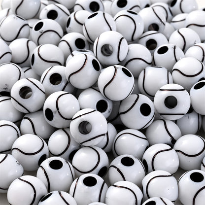 5x10mm Acrylic Big Hole Round Pony Beads