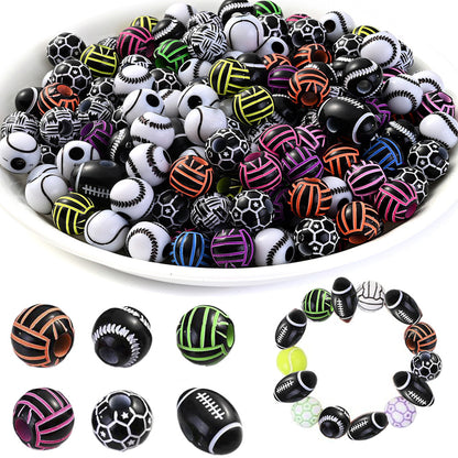 5x10mm Acrylic Big Hole Round Pony Beads