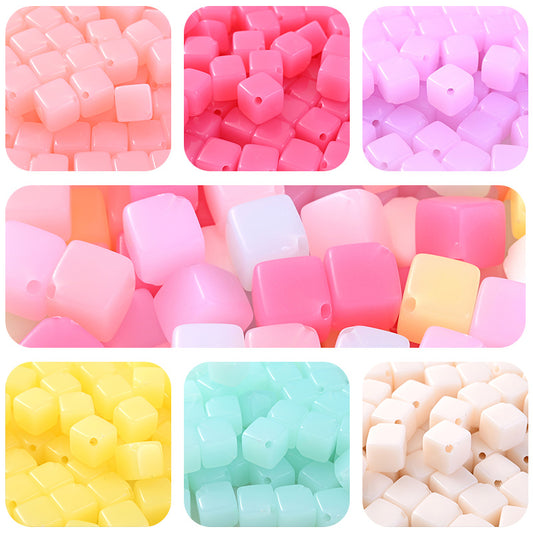 50pcs 10mm Acrylic Square Spacer Beads