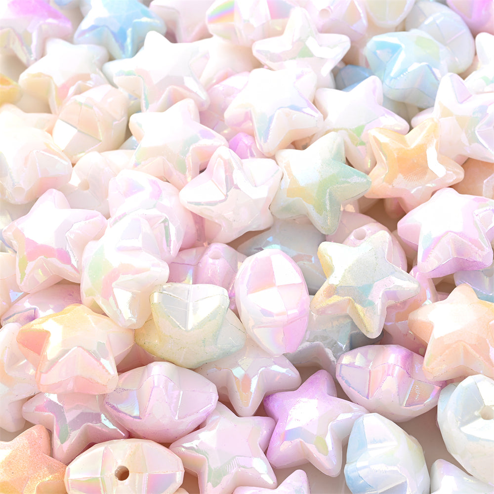 10pcs 19mm AB Acrylic Five-pointed Star Beads