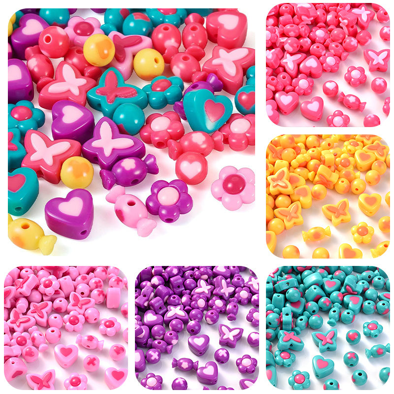 AB Color Shiny Heart Spacer Beads