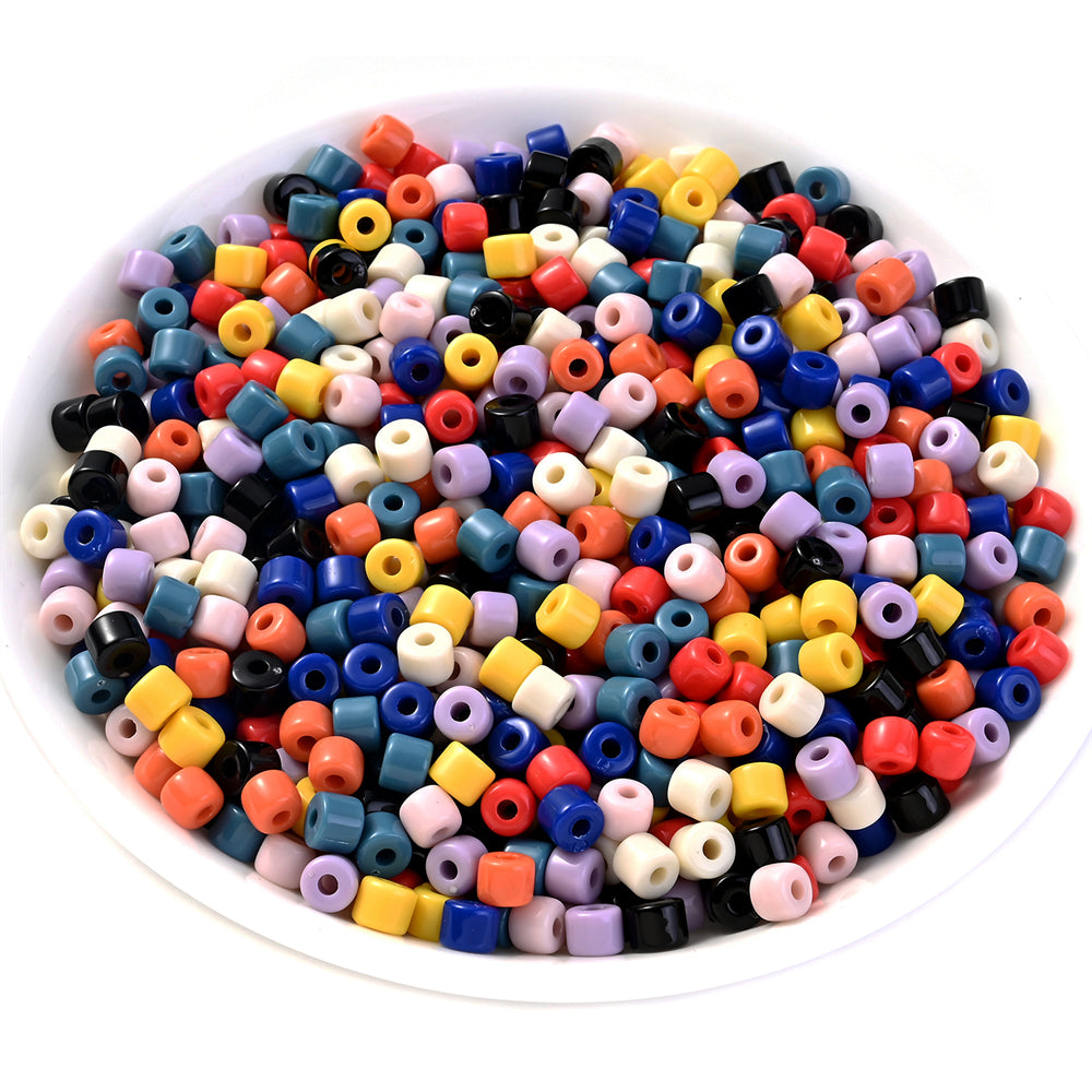 100pcs/bag 5x6mm Colorful Acrylic Tube Beads