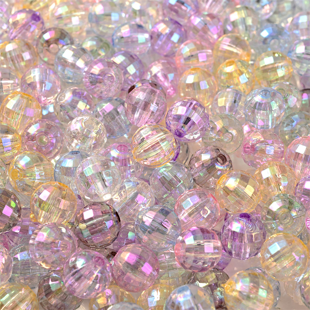 50pcs 8mm Mix Transparent AB Acrylic Spacer Beads