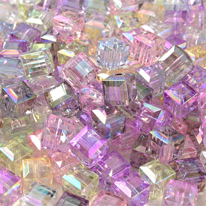 50pcs 8mm Mix Transparent AB Acrylic Spacer Beads