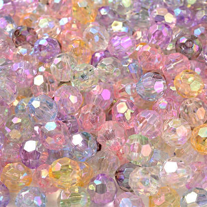 50pcs 8mm Mix Transparent AB Acrylic Spacer Beads