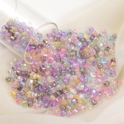 50pcs 8mm Mix Transparent AB Acrylic Spacer Beads