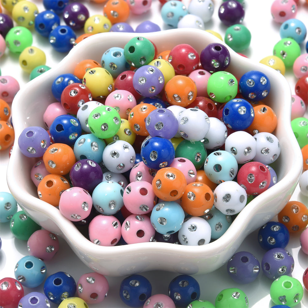 Multicolor Flower Acrylic Bead Caps