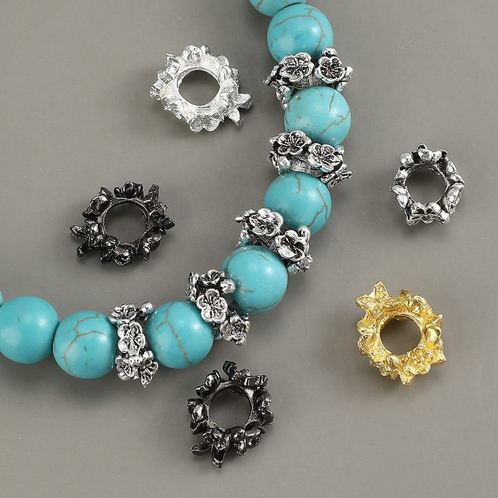 10x12mm Flower Alloy Spacer Beads