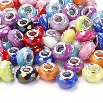 European Style Colorful Crystal Rhinestone Big Hole Beads