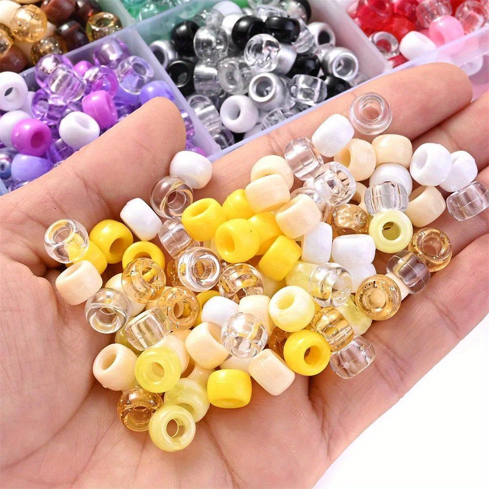 100pcs 6x9mm Large Hole Pony Beads