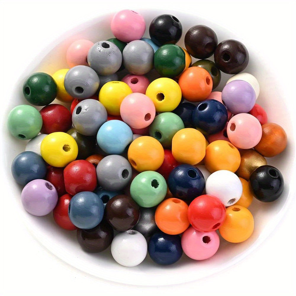 50pcs 16mm Natural Wooden Round Beads