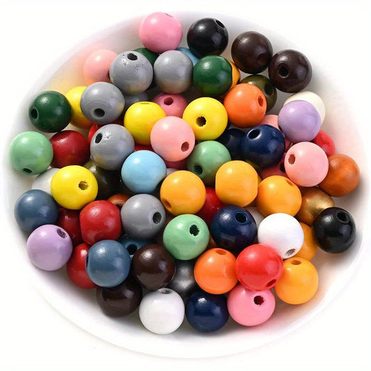50pcs 16mm Natural Wooden Round Beads