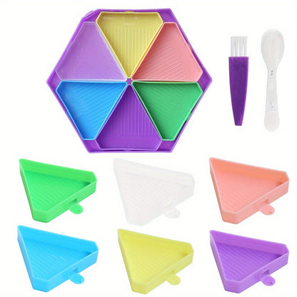 Multicolor Plastic Diamond Painting Beads Tray Set