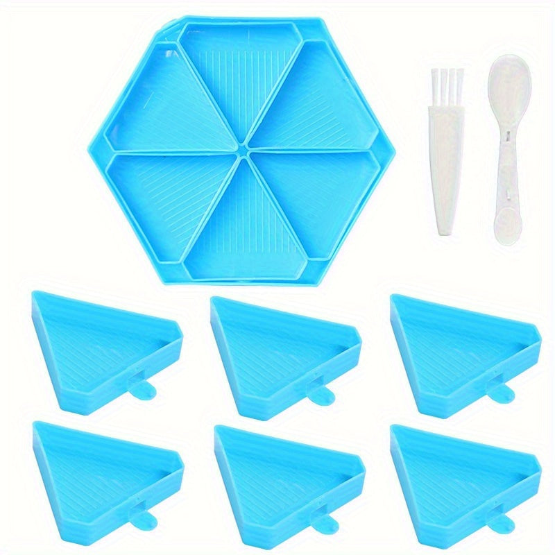Multicolor Plastic Diamond Painting Beads Tray Set