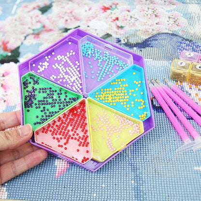 Multicolor Plastic Diamond Painting Beads Tray Set