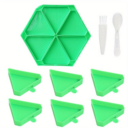 Multicolor Plastic Diamond Painting Beads Tray Set