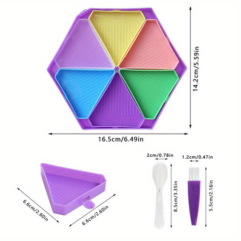 Multicolor Plastic Diamond Painting Beads Tray Set